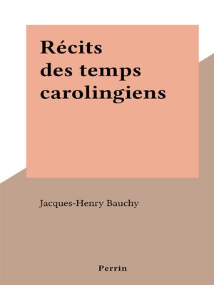cover image of Récits des temps carolingiens